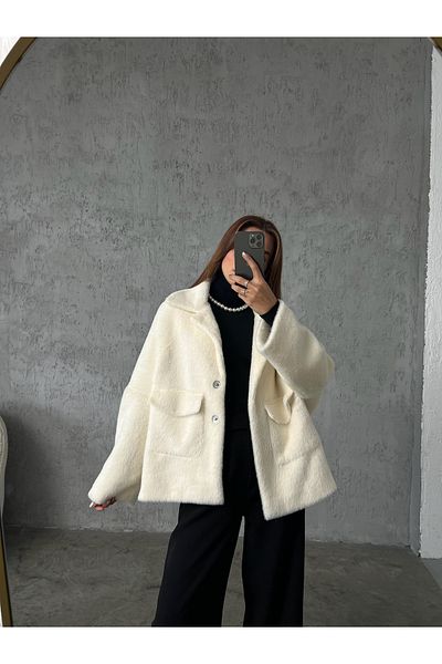 Laluvia Ecru Premium-Jacke mit zwei Taschen