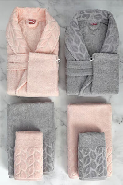 Nurpak BORNOZ TAKIMI NURPAK HAZAL 8 PARÇA PAMUKLU