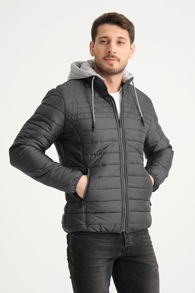 Wise Men's Puffer Hooded Combed Cotton Lined Coat