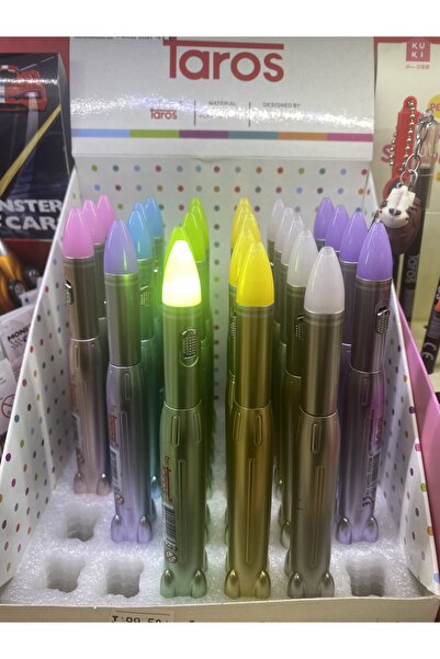 TAROS KIRTASİYE süslü erkek ışıklı roket tükenmez kalem (1adet)