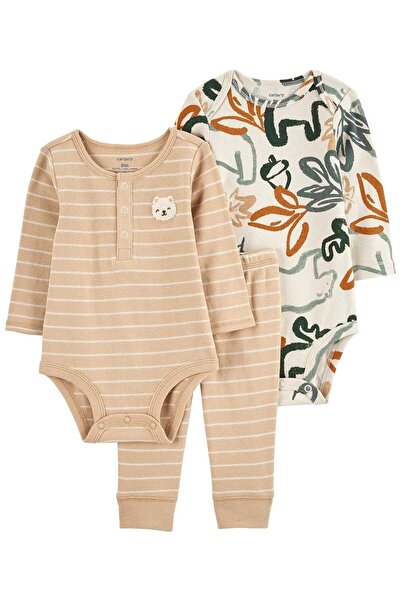 Carter's Erkek Bebek 3'lü Alt Üst Set Kahverengi 1P870310