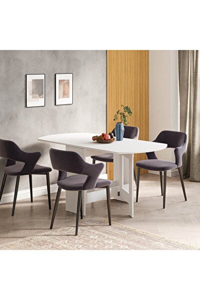 Just Home Nordic Katlanır Masa - Beyaz