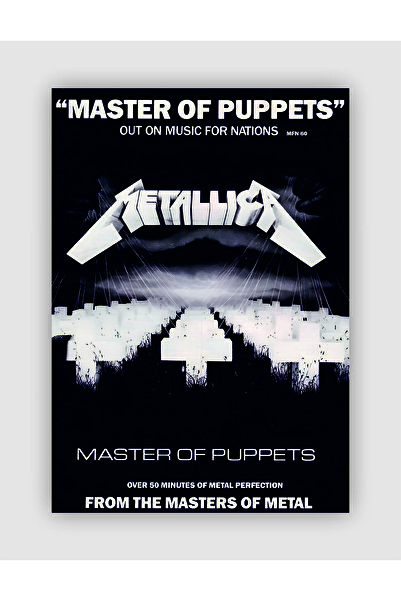fırsatlar diyarı METALLICA Master Of Puppets Vintage Duvar Posteri - Duvar Dekoru - Kalın Kağıt - Çerçevesiz