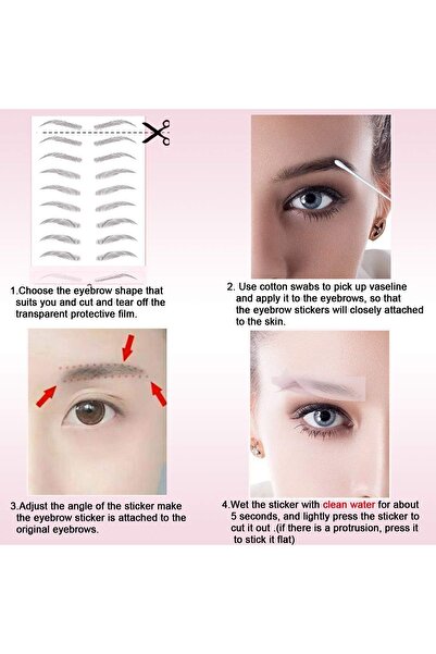 NİYENABEAUTY Kaş Dövmesi Sticker Kalıcı Suya Dayanıklı Doğal Görünümlü