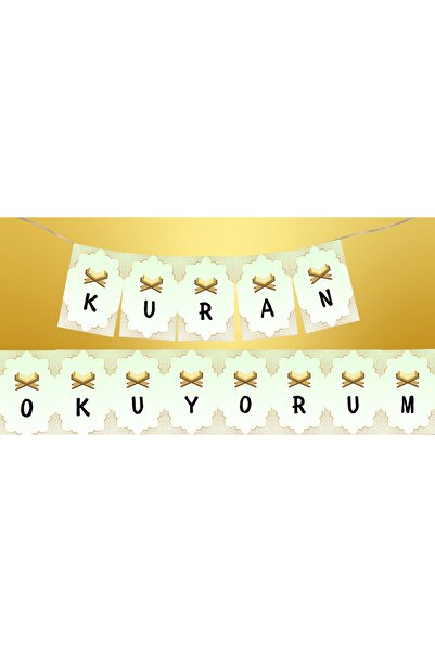 defnestand Daphne Dijital Kuran Okuyorum Yazılı Banner Flama Bayrak Kurana Geçtim