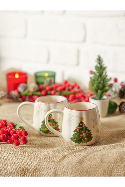 FH finehome Ellen Pine Tree 2 Pieces Pumpkin Mug 350ml