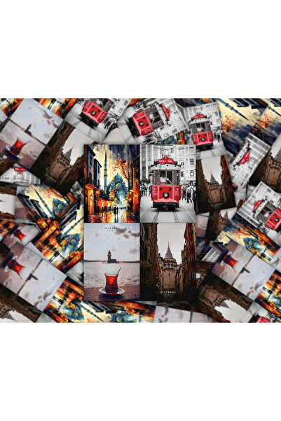 cakaybu Set de autocolante Istanbul 4 coli A4 64 bucăți 5x4 CM