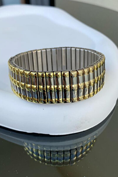 Jaida Moda Women's Double Color Italian Model Elastic Steel Bracelet