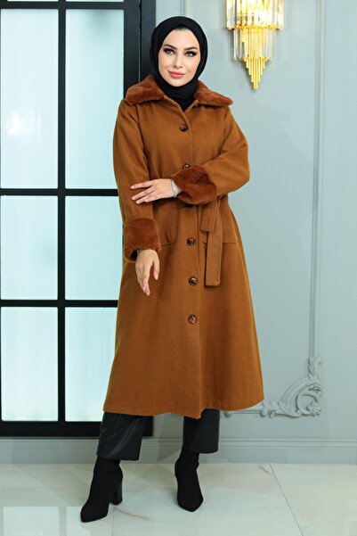 Modamihram Kožušinový kabát Kachet Brown 19175