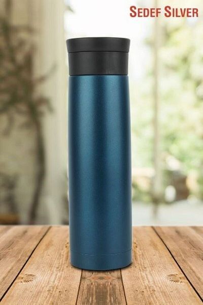 SEDEF SİLVER 500 ml Stainless Steel Thermos with Filter Strainer for Herbal Tea and Detox Drinks