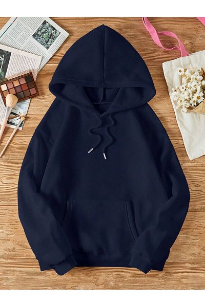trendgar ТЕМНОСИН СУИТШЪТ HODIE С КАЧУЛКА