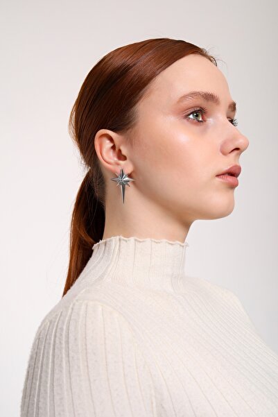 AURRARİ Gümüş Kaplama Sirius Yıldızı Küpe Seti