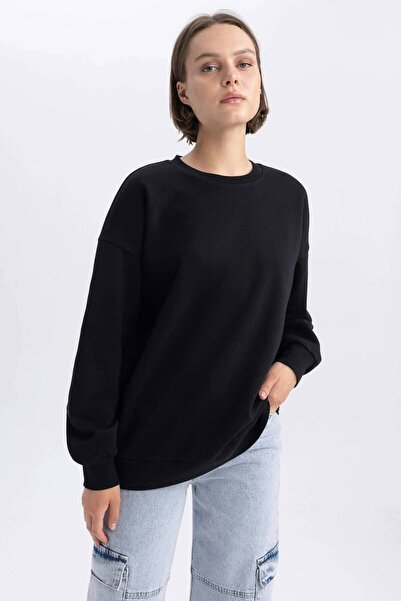 DeFacto Y1346Az/Bk81 Defacto Women's Sweat Black