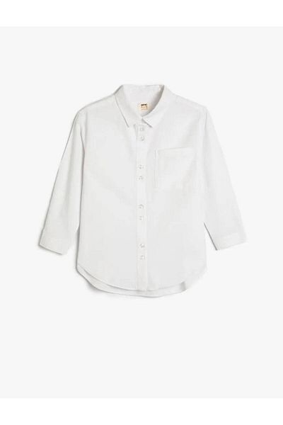 Koton 4wkg60014aw Girl's Shirt Off White