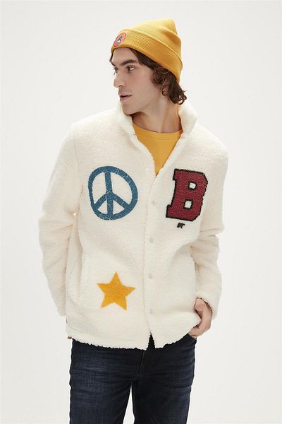 Bad Bear Men's Freedom Plush Marshmallow White Men's Sweatshirt 23.02.29.003