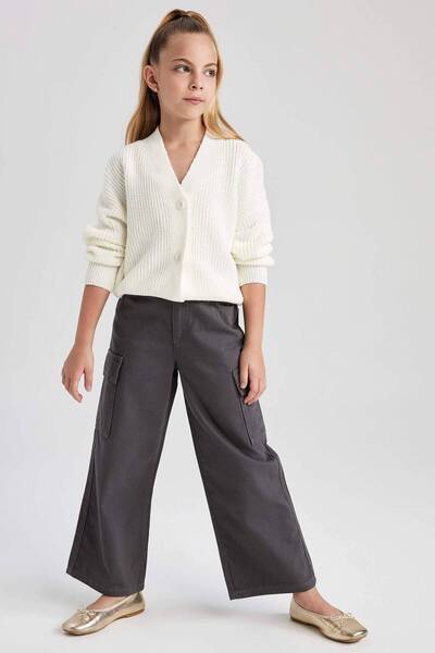 DeFacto A2298A8/Er105 Defacto Girl's Cardigan Ecru