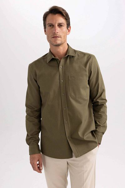 DeFacto Solid Regular Fit Collared Shirt