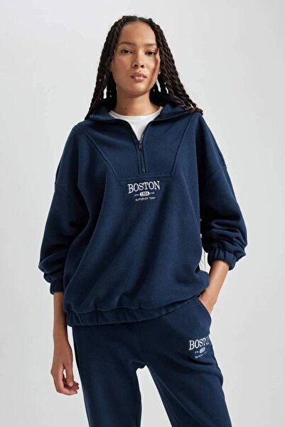 DeFacto Y2649Az/Nv147 Defacto Women's Sweat Navy