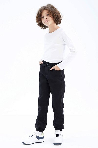 DeFacto Blugi de jogger căptușiți cu fleece pentru băieți - Pantaloni cu bandă elastică 24k 801001059