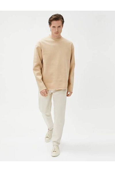 Koton 4wam70124mk Men's Sweat Beige