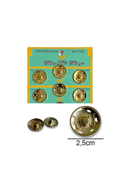hobim42 STRAP NO:25 GOLD (6 PAIRS) Mix:Metal/Product Size:25 mm/Package Content	:1 Card / 6 Pairs of Snaps