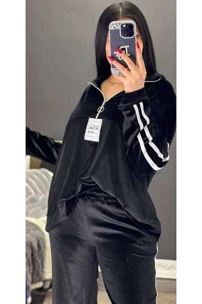 Butik Women's Velvet Oversize Stylish Tracksuit Set