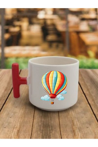 lili hediyelik Balloon Travel Visual Coffee Mug Ceramic Mug - Ceramic Tea, Coffee Gift Cup