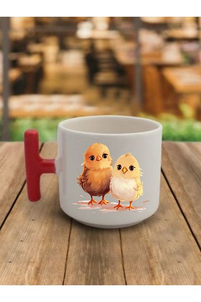 lili hediyelik Mug with Chick Image Coffee Cup Ceramic Mug - Ceramic Tea, Coffee Gift Cup
