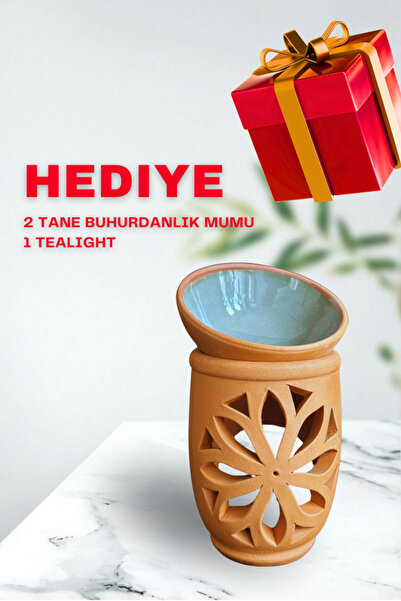 Taos Candles El Yapımı Çömlek Buhurdanlık Tütsülük - Lotus Çiçeği Gri