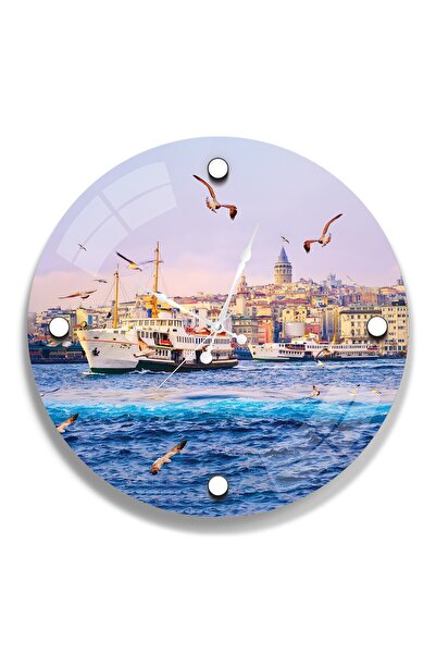 EMYA HOME ساعة اسطنبول زجاج - 40 سم