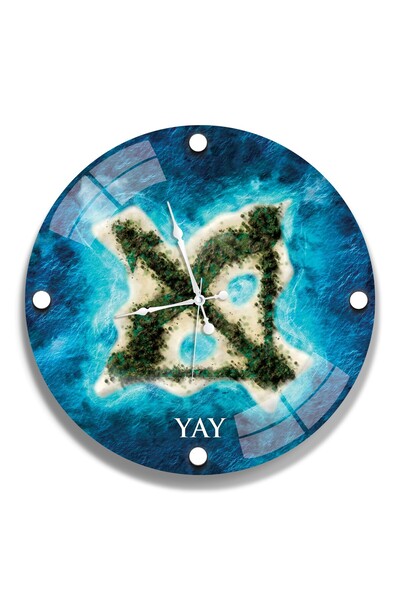 EMYA HOME ساعة زجاجية على شكل فيونكة - 40 سم