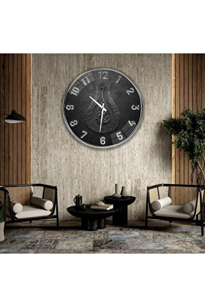 EMYA HOME Ayetel Kürsi Cam Saat - 60 cm