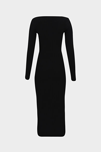 Açelya Okcu Boat Neck Slim Fit Maxi Women's Knitwear Dress