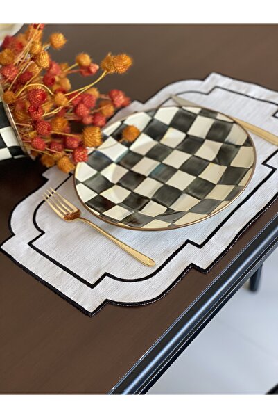 QBR Home Siyah Nakışlı Amerikan Servisi