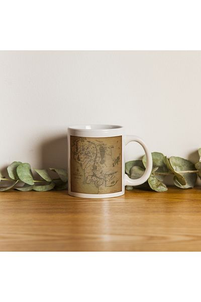 qoeuyl boutique Middle World Map Lord of the Rings Lotr Printed Mug