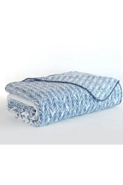 KÜBRAHOME'S Embos Blanket Double Blue