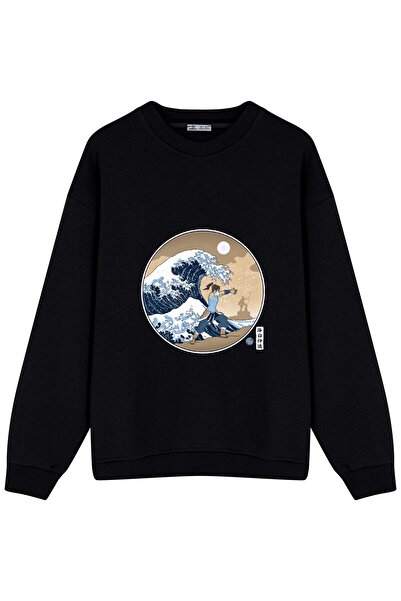 GreenMint سويت شيرت للجنسين كبير الحجم بتصميم أفاتار ووتربندر غريت ويف إسينشال