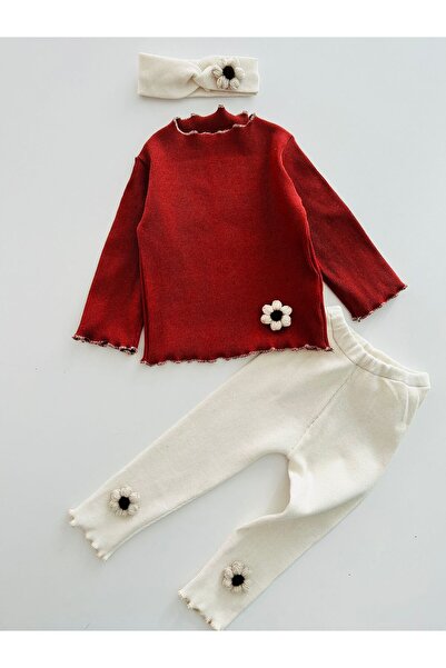 aryakids Baby Girl Child Ribbed Bandana Top and Bottom Set