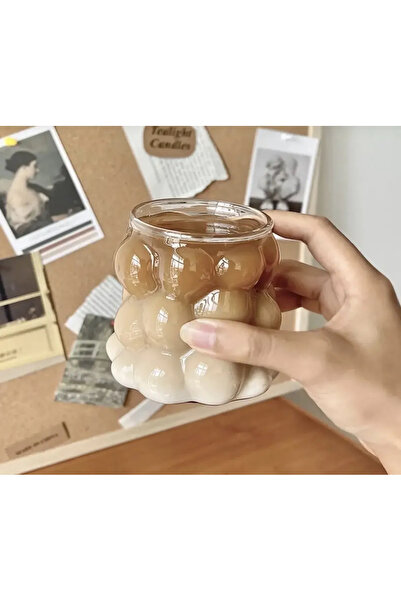 Bardak Shop 1 Adet Boncuk Şekli Isıya Dayanıklı Borosilikat Bardak | Kahve Ve...
