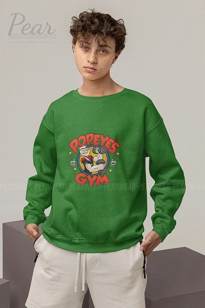 Pear Wear Ανδρικό φούτερ με 3 νήματα με στάμπα Popeyes Gym