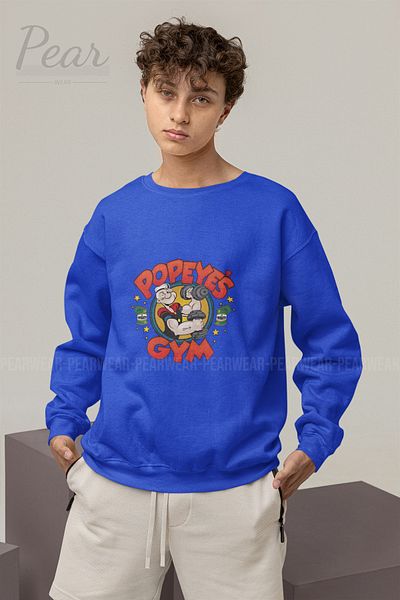Pear Wear Ανδρικό φούτερ με 3 νήματα με στάμπα Popeyes Gym
