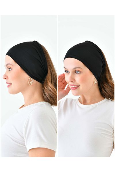 mirach Pack of 2 Wide Bonnet Bandana Hair Bandana Bonnet Hijab Sports Combed Cotton Enli
