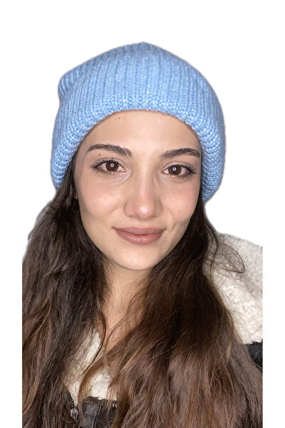 laviyonsa Femei-Bărbați beretă de lână simplă de iarnă cu nervuri