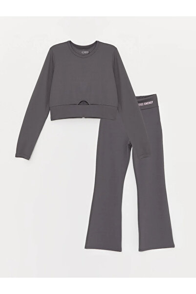 LC Waikiki LCW Παιδικό μπλουζάκι και κολάν με μακρυμάνικο γιακά για κορίτσια