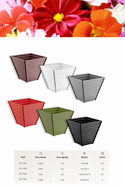 MONTESEV Ahşap Desen Çiçek Saksısı 6 Adet 0,5 Lt -(aly-501)