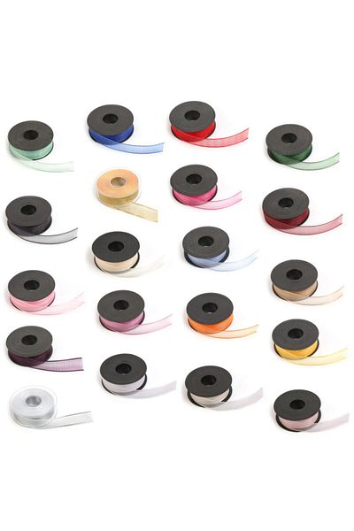 YENİ HEDİYELİK DÜNYAM Ecru Chiffon Ribbon 2.5cm 20m