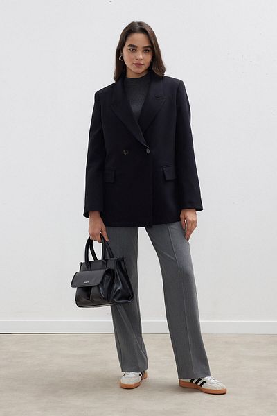 Manuka ΔΙΠΤΟΜΠΟΥΦΟ ΚΛΑΣΙΚΟ BLAZER ΜΑΥΡΟ