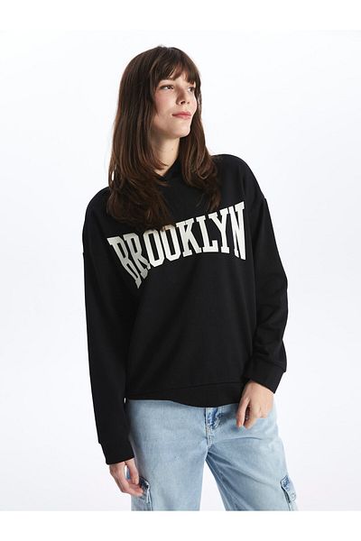 LC Waikiki Long Sleeve Printed Oversize Women's Hoodie