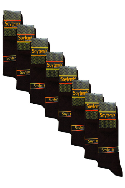 SOYTEMİZ Men's Plain Black Socks 16 Pairs