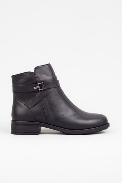 Adım Adım Women's Genuine Leather Non-Slip Sole Daily Black Boots